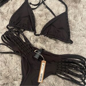 SKIMS Black Studded Bikini